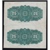 Image 2 : 1900 Dominion of Canada Twenty Five Cent Uncut Pair