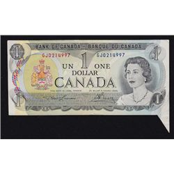 1973 Bank of Canada $1 Cutting Error