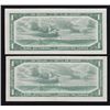 Image 2 : Lot of Two 1954 Bank of Canada $1 Replacement Notes