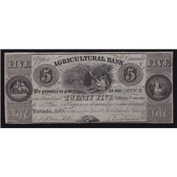 1835 Agricultural Bank $5