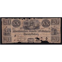 18(37) Mechanics Bank of St. Johns $20