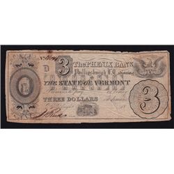 1837 Phenix Bank $3 Remainder