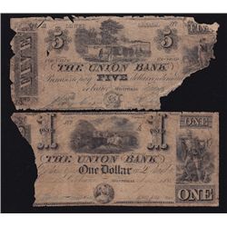 Lot of Two Union Bank of Canada Banknotes