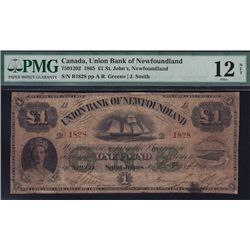 1865 Union Bank of Newfoundland £1