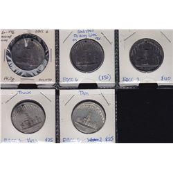 Lot of five Medals