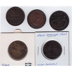 Lot of five Tokens.