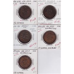 Lot of 5 Lower Canada Tokens
