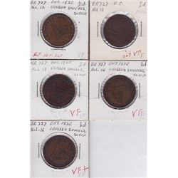 Lot of 5 Upper Canada Tokens
