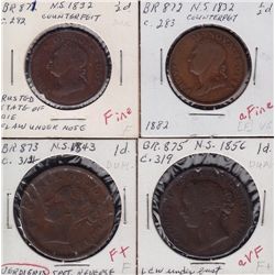 Lot of 4 Nova Scotia Tokens