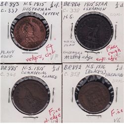 Lot of 4 Nova Scotia Tokens