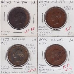 Lot of 4 New Brunswick Tokens