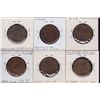 Image 2 : Lot of 6 Bust & Harp Halfpennies