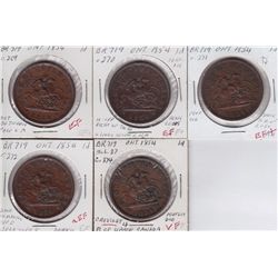 Lot of 5 Province of Canada Tokens