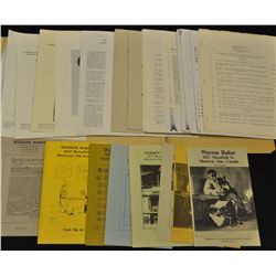 Warren Baker Sales Lists and Catalogues