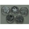 Image 2 : World Coins - Lot of Five Chinese 1 oz Silver Coins in Cases