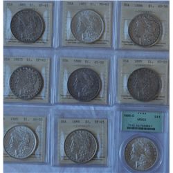 USA, Lot of Three Graded Silver Dollar Coins: