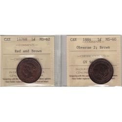 Lot of Two ICCS Graded One Cents