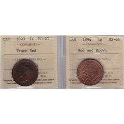 Lot of 2 ICCS Graded One Cents