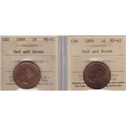 Lot of Two ICCS Graded One Cents