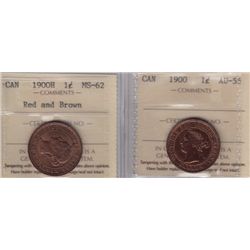 Lot of Two ICCS Graded One Cents