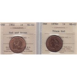 Lot of Two ICCS Graded One Cents