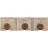Image 1 : Lot of 3 ICCS Graded One Cents