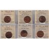Image 1 : Lot of 6 ICCS Graded One Cents