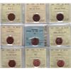 Image 1 : Lot of Nine Miscellaneous Graded One Cents