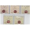 Image 1 : Lot of Five ICCS Graded One Cents