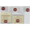 Image 2 : Lot of Five ICCS Graded One Cents