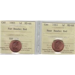 Lot of Two ICCS Graded One Cents