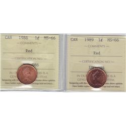 Lot of Two ICCS Graded One Cents