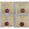 Image 1 : Lot of Four ICCS Graded One Cents