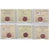 Image 1 : Lot of Six ICCS Graded One Cents