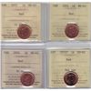 Image 1 : Lot of Four ICCS Graded One Cents