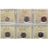 Image 1 : Lot of Six ICCS Graded Five Cents