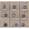Image 1 : Lot of Nine ICCS Graded Twenty Five Cents
