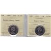 Image 1 : Lot of Two ICCS Graded Twenty Five Cents