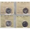 Image 1 : Lot of Four ICCS Graded Twenty Five Cents