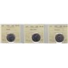 Image 1 : Lot of Three ICCS Graded 1992 Provincial Twenty Five Cents
