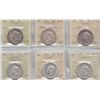 Image 1 : Lot of Six ICCS Graded Fifty Cents