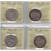 Image 1 : Lot of Four ICCS Graded Fifty Cents