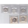 Image 2 : Lot of Five ICCS Graded Fifty Cents