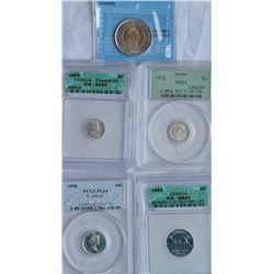 Lot of Five Graded Coins