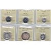 Image 1 : Lot of Six 1953 ICCS Graded Type Coins