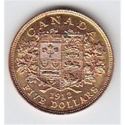 1912 Canada $5 Gold