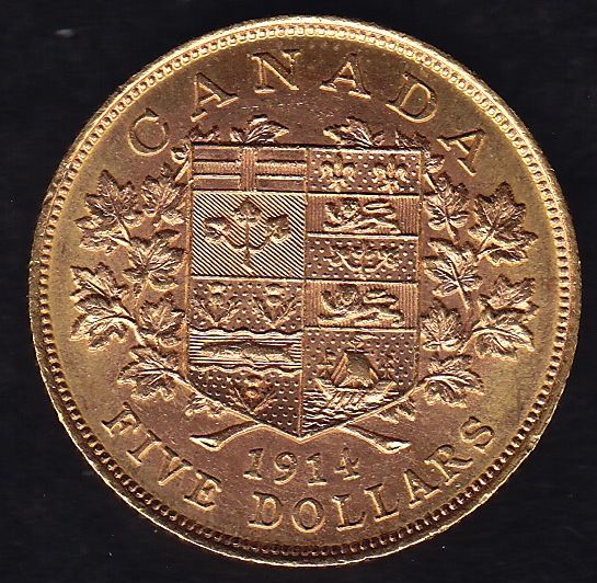 1914 Canada 5 Gold