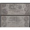 Image 2 : Bank of Washtenaw, Ann Arbour, Michigan, 1854 $1 & $2