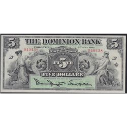 1905 Dominion Bank $5