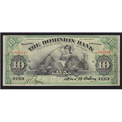 1910 Dominion Bank $10